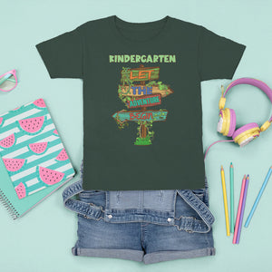 First Day Of Kindergarten T Shirt For Kid Adventure Begin Back To School TS02 Dark Forest Green Printyourwear
