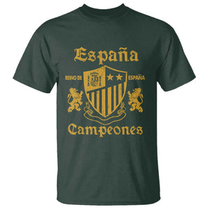 Reino De Espana Campeones Crest Graphic T Shirt Vintage Spain Champions 2 Stars Spanish Pride Sports Fan