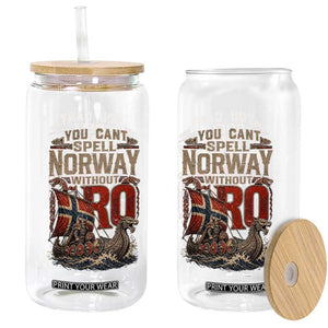 Funny You Cant Spell Norway Without RO Glass Can Vintage Longship Viking Row Spirit Heritage