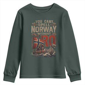 Funny You Cant Spell Norway Without RO Youth Sweatshirt Vintage Longship Viking Row Spirit Heritage
