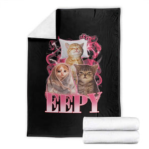 Eepy Sleepy Cats Y2K Bootleg Meme Graphic Throw Blanket Funny Internet Culture Humor
