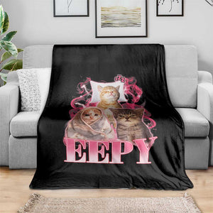 Eepy Sleepy Cats Y2K Bootleg Meme Graphic Throw Blanket Funny Internet Culture Humor