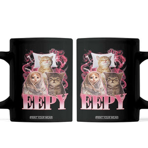 Eepy Sleepy Cats Y2K Bootleg Meme Graphic Coffee Mug Funny Internet Culture Humor