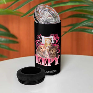 Eepy Sleepy Cats Y2K Bootleg Meme Graphic 4 in 1 Can Cooler Tumbler Funny Internet Culture Humor