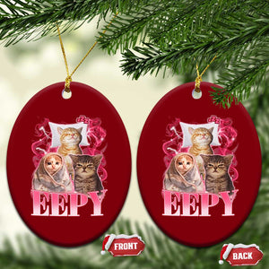 Eepy Sleepy Cats Y2K Bootleg Meme Graphic Ceramic Ornament Funny Internet Culture Humor