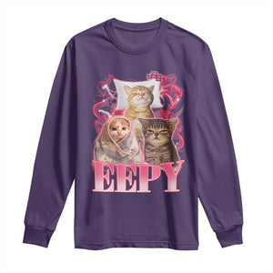 Eepy Sleepy Cats Y2K Bootleg Meme Graphic Long Sleeve Shirt Funny Internet Culture Humor