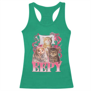 Eepy Sleepy Cats Y2K Bootleg Meme Graphic Racerback Tank Top Funny Internet Culture Humor
