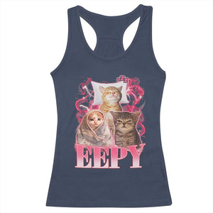 Eepy Sleepy Cats Y2K Bootleg Meme Graphic Racerback Tank Top Funny Internet Culture Humor