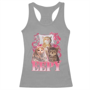 Eepy Sleepy Cats Y2K Bootleg Meme Graphic Racerback Tank Top Funny Internet Culture Humor