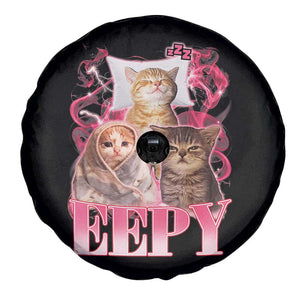Eepy Sleepy Cats Y2K Bootleg Meme Graphic Spare Tire Cover Funny Internet Culture Humor