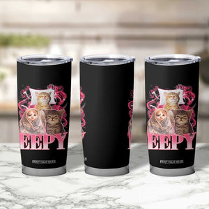 Eepy Sleepy Cats Y2K Bootleg Meme Graphic Tumbler Cup Funny Internet Culture Humor
