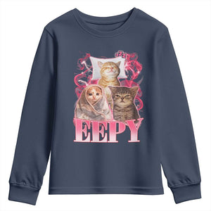 Eepy Sleepy Cats Y2K Bootleg Meme Graphic Youth Sweatshirt Funny Internet Culture Humor