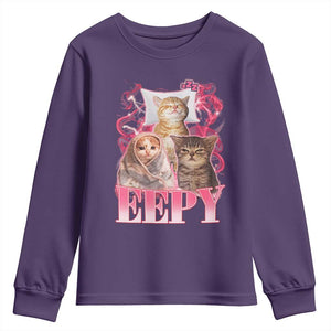 Eepy Sleepy Cats Y2K Bootleg Meme Graphic Youth Sweatshirt Funny Internet Culture Humor