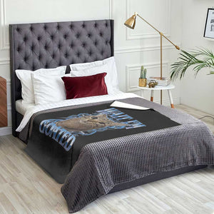 Funny Cat Blue Flame Y2K Bootleg Meme Graphic Throw Blanket Wait Im Goated Retro Internet Culture Humor