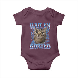 Funny Cat Blue Flame Y2K Bootleg Meme Graphic Baby Onesie Wait Im Goated Retro Internet Culture Humor