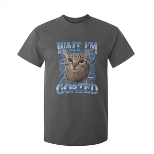 Funny Cat Blue Flame Y2K Bootleg Meme Graphic T Shirt For Kid Wait Im Goated Retro Internet Culture Humor