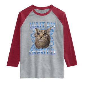 Funny Cat Blue Flame Y2K Bootleg Meme Graphic Raglan Shirt Wait Im Goated Retro Internet Culture Humor