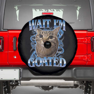 Funny Cat Blue Flame Y2K Bootleg Meme Graphic Spare Tire Cover Wait Im Goated Retro Internet Culture Humor