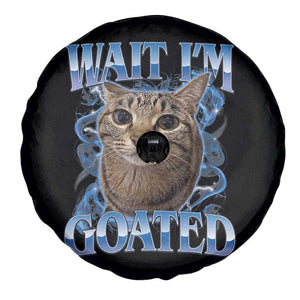 Funny Cat Blue Flame Y2K Bootleg Meme Graphic Spare Tire Cover Wait Im Goated Retro Internet Culture Humor