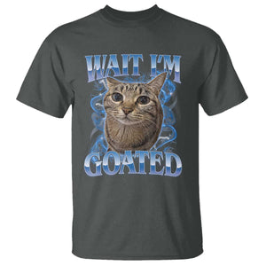 Funny Cat Blue Flame Y2K Bootleg Meme Graphic T Shirt Wait Im Goated Retro Internet Culture Humor