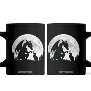 Dragon Boop Cat Full Moon Graphic Coffee Mug Cute Fantasy Animal RPG Gamers