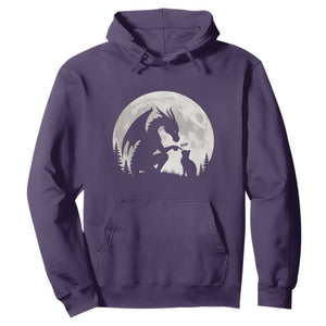 Dragon Boop Cat Full Moon Graphic Hoodie Cute Fantasy Animal RPG Gamers