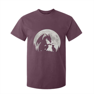 Dragon Boop Cat Full Moon Graphic T Shirt For Kid Cute Fantasy Animal RPG Gamers