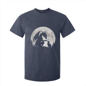Dragon Boop Cat Full Moon Graphic T Shirt For Kid Cute Fantasy Animal RPG Gamers