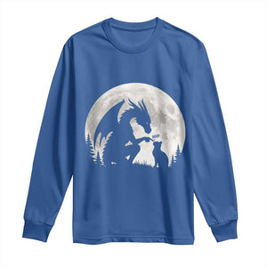 Dragon Boop Cat Full Moon Graphic Long Sleeve Shirt Cute Fantasy Animal RPG Gamers