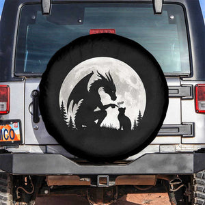 Dragon Boop Cat Full Moon Graphic Spare Tire Cover Cute Fantasy Animal RPG Gamers