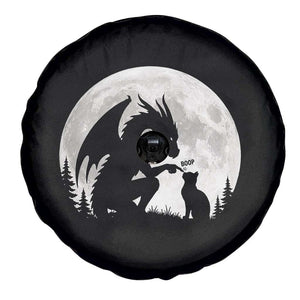 Dragon Boop Cat Full Moon Graphic Spare Tire Cover Cute Fantasy Animal RPG Gamers