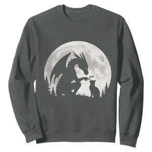 Dragon Boop Cat Full Moon Graphic Sweatshirt Cute Fantasy Animal RPG Gamers