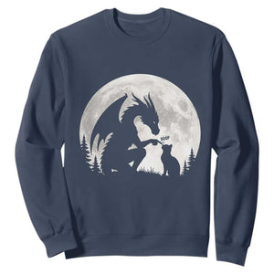 Dragon Boop Cat Full Moon Graphic Sweatshirt Cute Fantasy Animal RPG Gamers