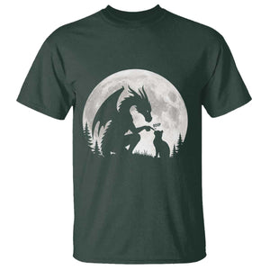 Dragon Boop Cat Full Moon Graphic T Shirt Cute Fantasy Animal RPG Gamers