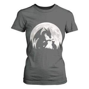 Dragon Boop Cat Full Moon Graphic T Shirt For Women Cute Fantasy Animal RPG Gamers