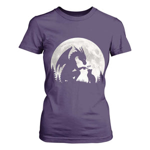 Dragon Boop Cat Full Moon Graphic T Shirt For Women Cute Fantasy Animal RPG Gamers