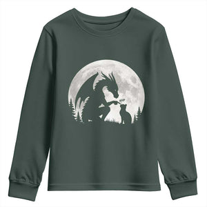 Dragon Boop Cat Full Moon Graphic Youth Sweatshirt Cute Fantasy Animal RPG Gamers