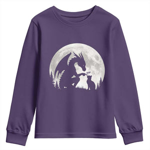 Dragon Boop Cat Full Moon Graphic Youth Sweatshirt Cute Fantasy Animal RPG Gamers