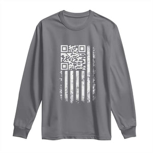 Funny QR Scan Me Trump Dancing Long Sleeve Shirt Mr President 45 47 TS02 Charcoal Print Your Wear