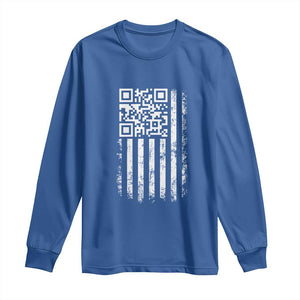 Funny QR Scan Me Trump Dancing Long Sleeve Shirt Mr President 45 47 TS02 Royal Blue Print Your Wear