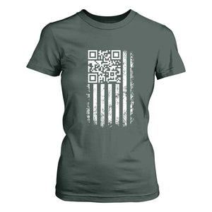 Funny QR Scan Me Trump Dancing T Shirt For Women Mr President 45 47 TS02 Dark Forest Green Print Your Wear