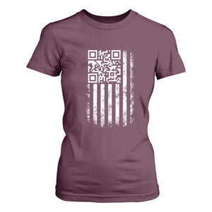 Funny QR Scan Me Trump Dancing T Shirt For Women Mr President 45 47 TS02 Maroon Print Your Wear