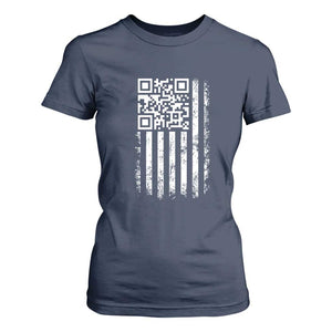 Funny QR Scan Me Trump Dancing T Shirt For Women Mr President 45 47 TS02 Navy Print Your Wear