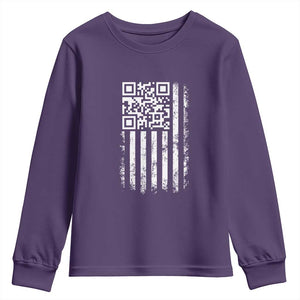 Funny QR Scan Me Trump Dancing Youth Sweatshirt Mr President 45 47 TS02 Purple Print Your Wear