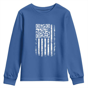Funny QR Scan Me Trump Dancing Youth Sweatshirt Mr President 45 47 TS02 Royal Blue Print Your Wear