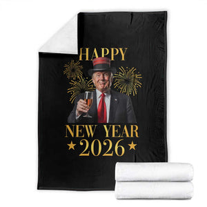 Trump Happy New Year 2026 Throw Blanket New America Golden Age TS02 Black Print Your Wear