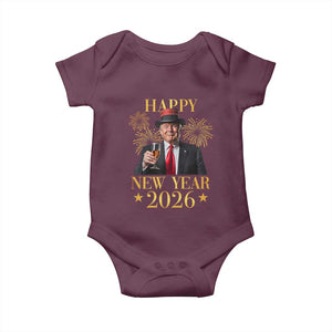 Trump Happy New Year 2026 Baby Onesie New America Golden Age TS02 Maroon Print Your Wear
