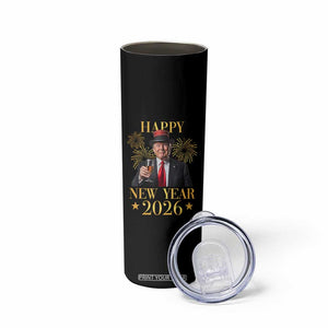 Trump Happy New Year 2026 Skinny Tumbler New America Golden Age TS02 Print Your Wear