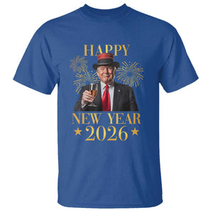 Trump Happy New Year 2026 T Shirt New America Golden Age TS02 Royal Blue Print Your Wear