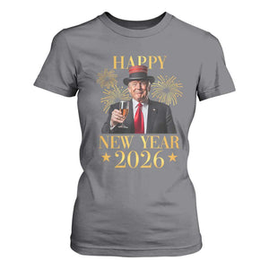 Trump Happy New Year 2026 T Shirt For Women New America Golden Age TS02 Charcoal Print Your Wear
